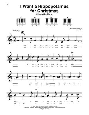 i want a hippopotamus for christmas piano sheet music: Exploring the Unusual Musical Requests and Creative Expressions